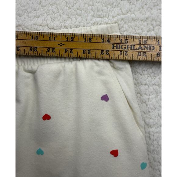 WildFox Hearts Print Short Lounge Set Women Small Longsleeve Sweatshirt Oatmeal - Picture 13 of 16